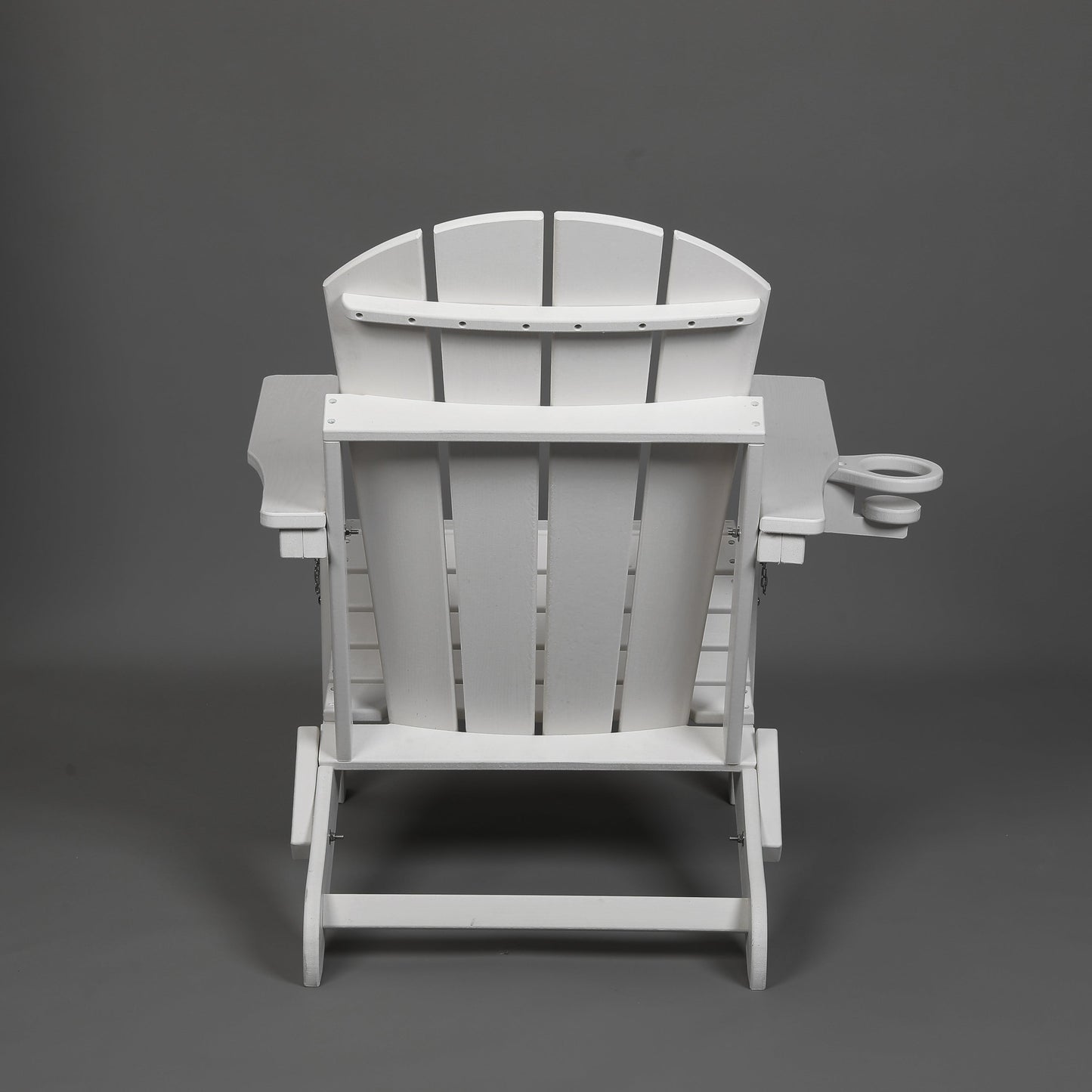 Folding Adirondack Chair with Dual Cup Holder - White