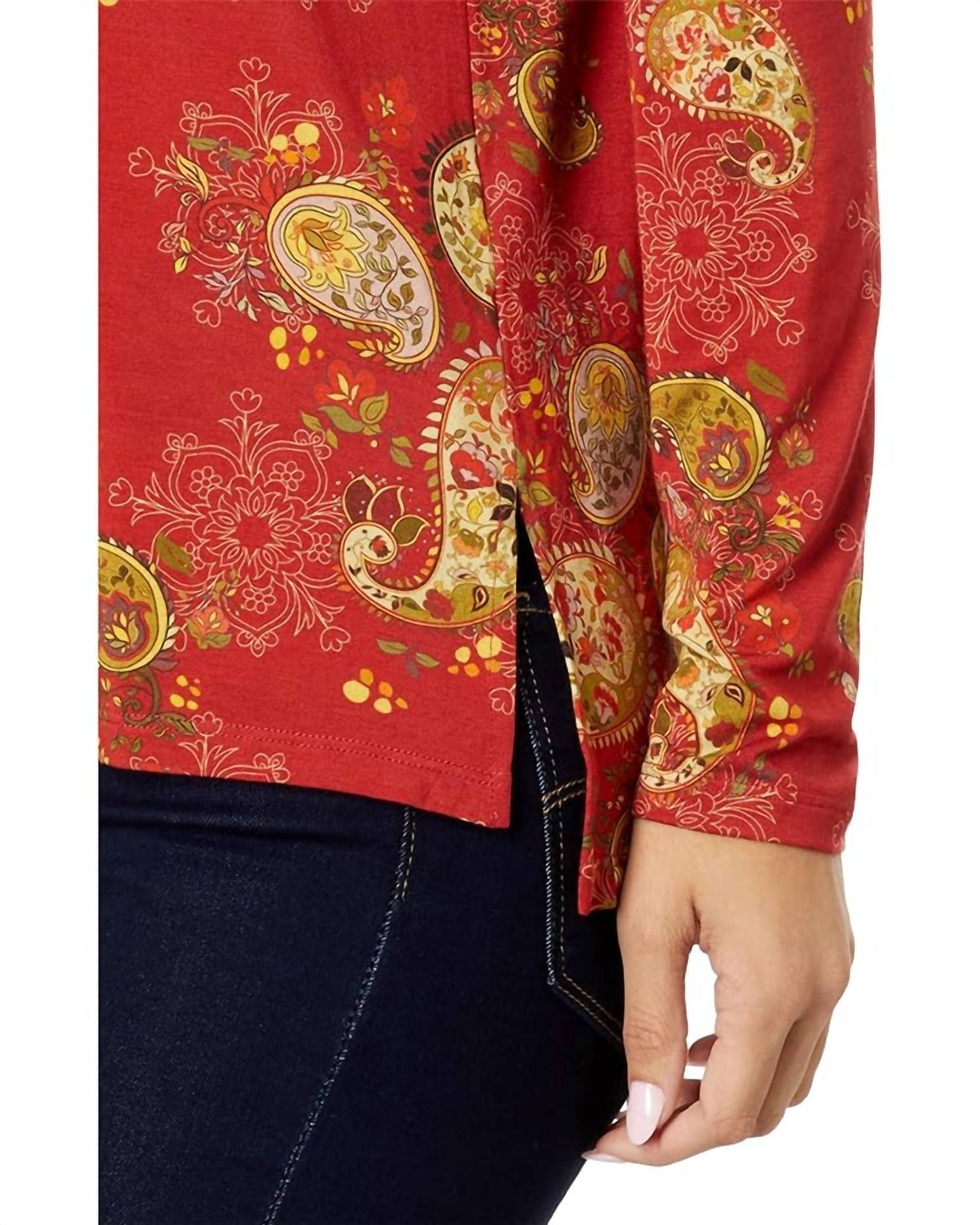 Johnny Was - Paisley Lace Mock Neck Top