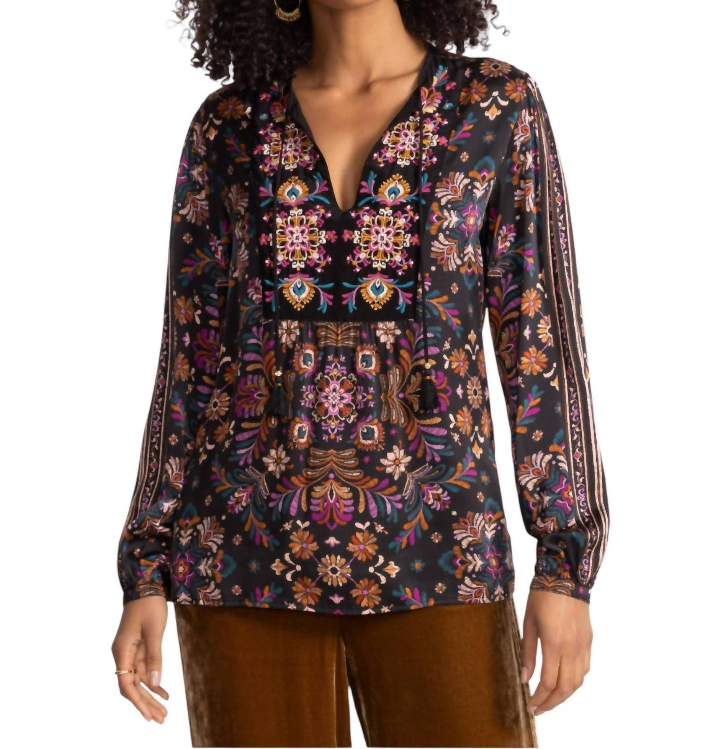 Johnny Was - Curved Hem Prairie Blouse