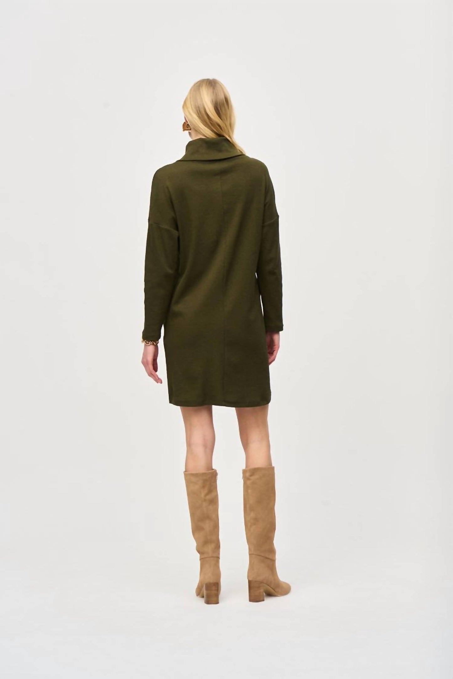 Joseph Ribkoff - Needle Rib Zipper Collar Cocoon Dress