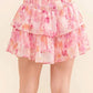 And The Why - Printed Lurex Tiered Skort