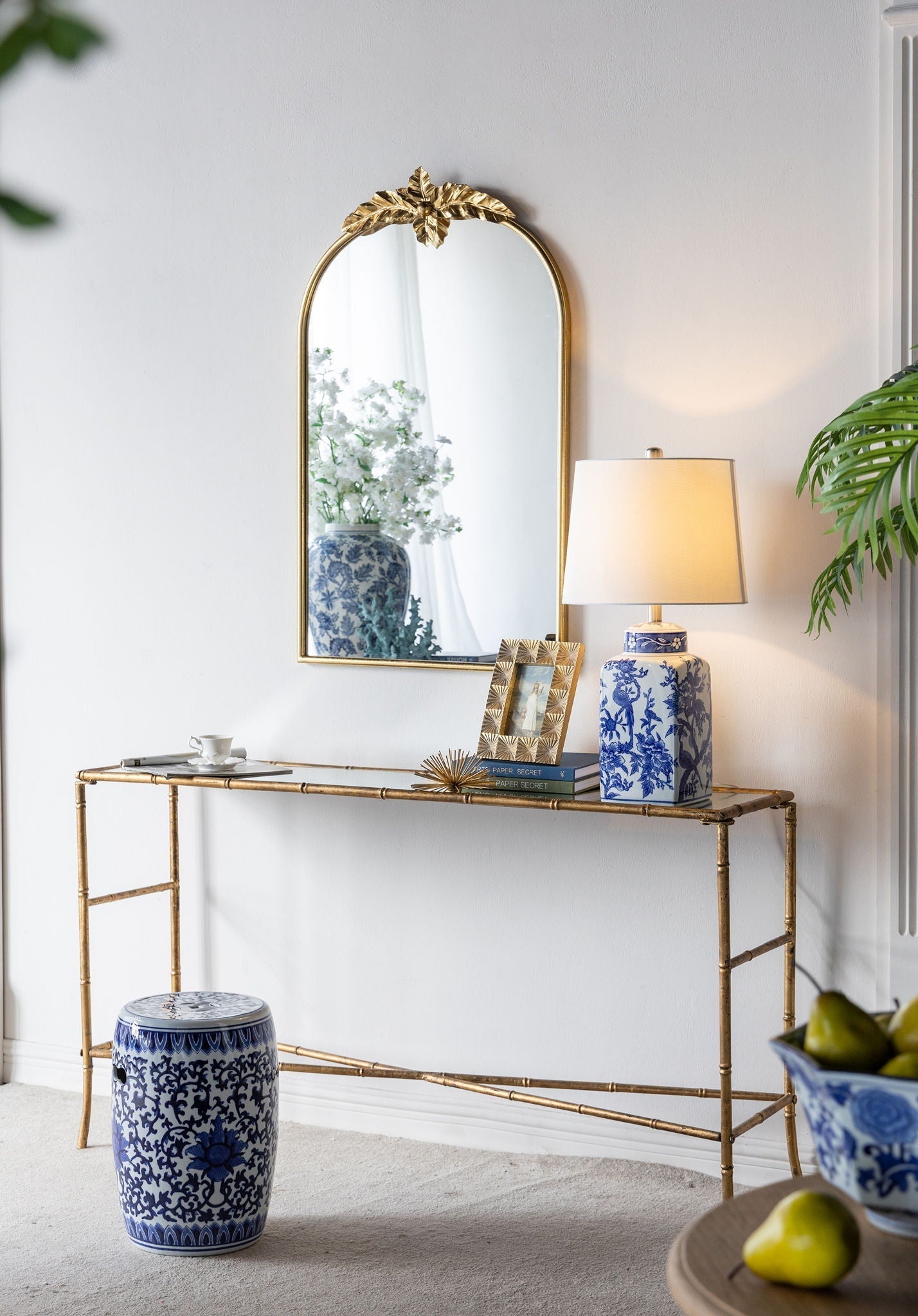 Arched Wall Mirror with Metal Frame