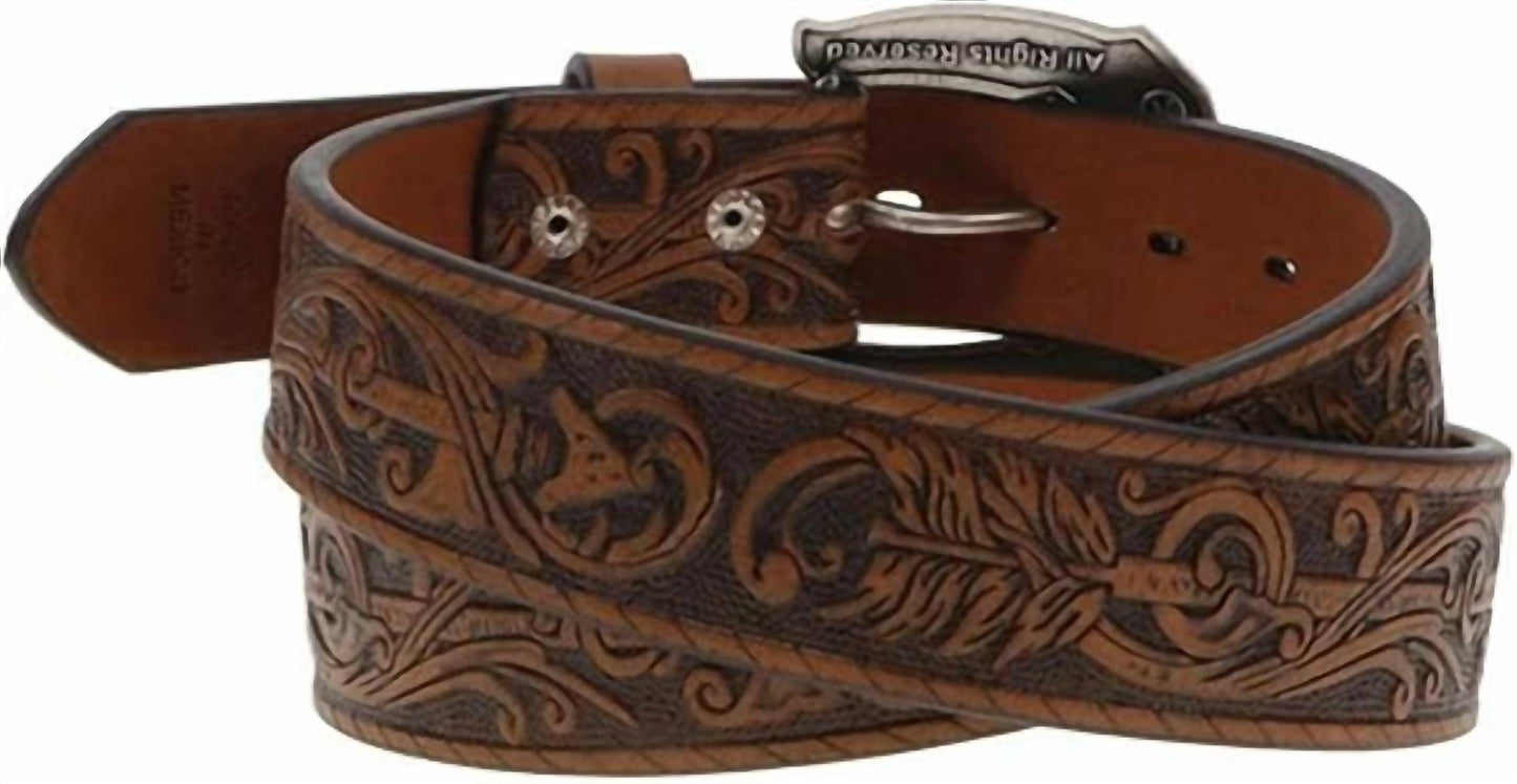 Hooey - Men's Arrow & Filigree Embossed Belt
