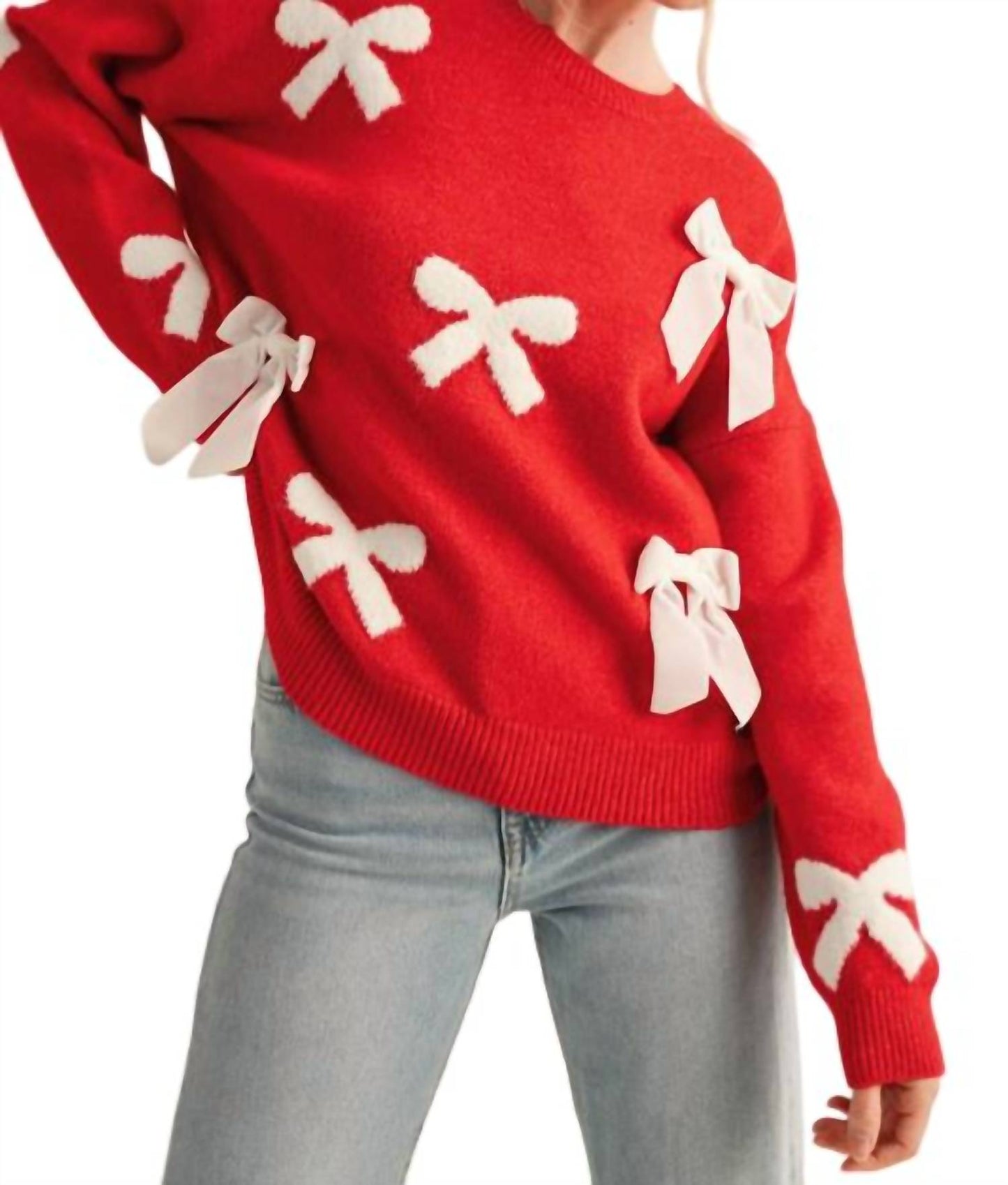 &Merci - Velvet Bow Knit Sweater