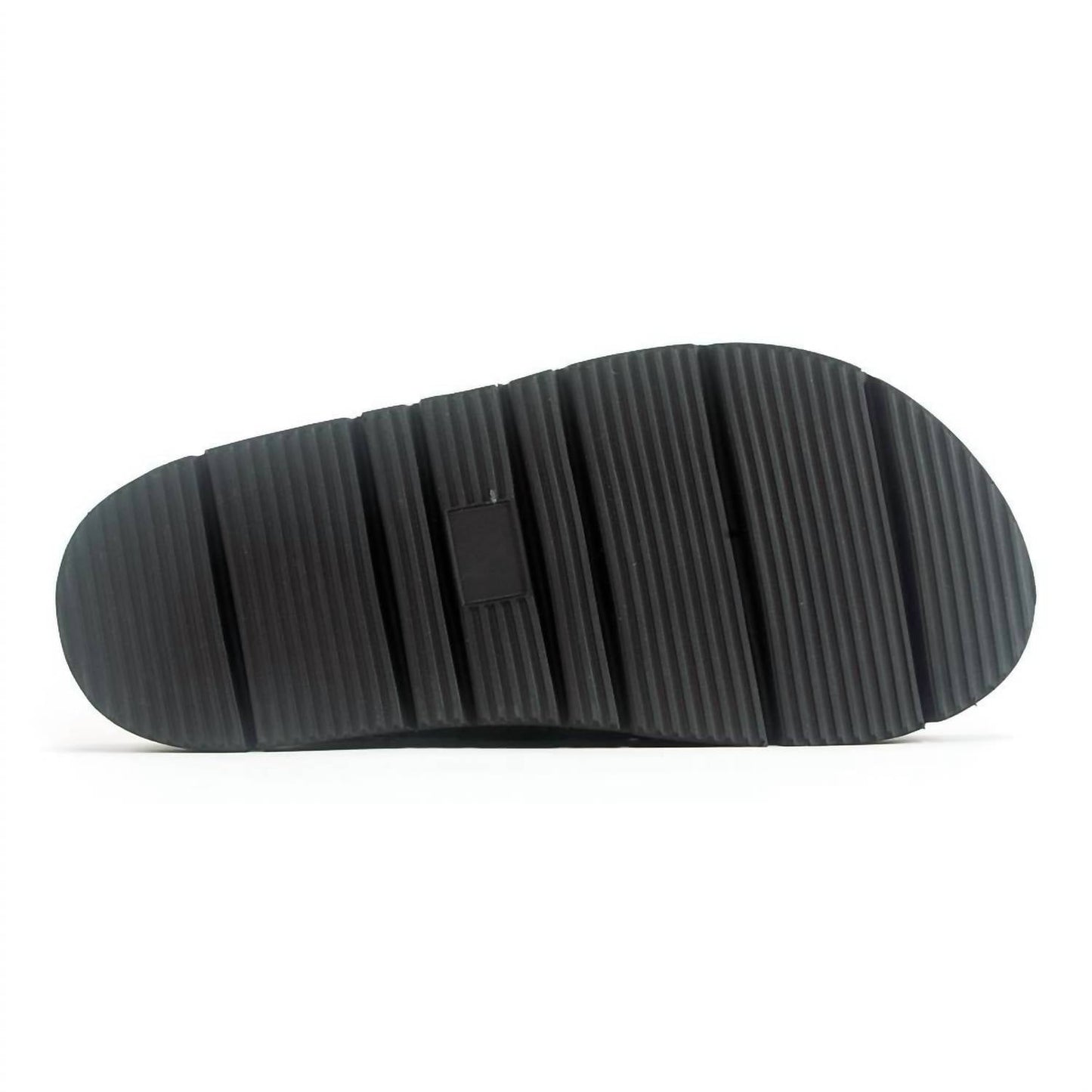 All Black - Women's Circle Buckle Lowform Sandal