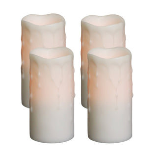 LED Dripping Wax Pillar Candles (Set - 4)