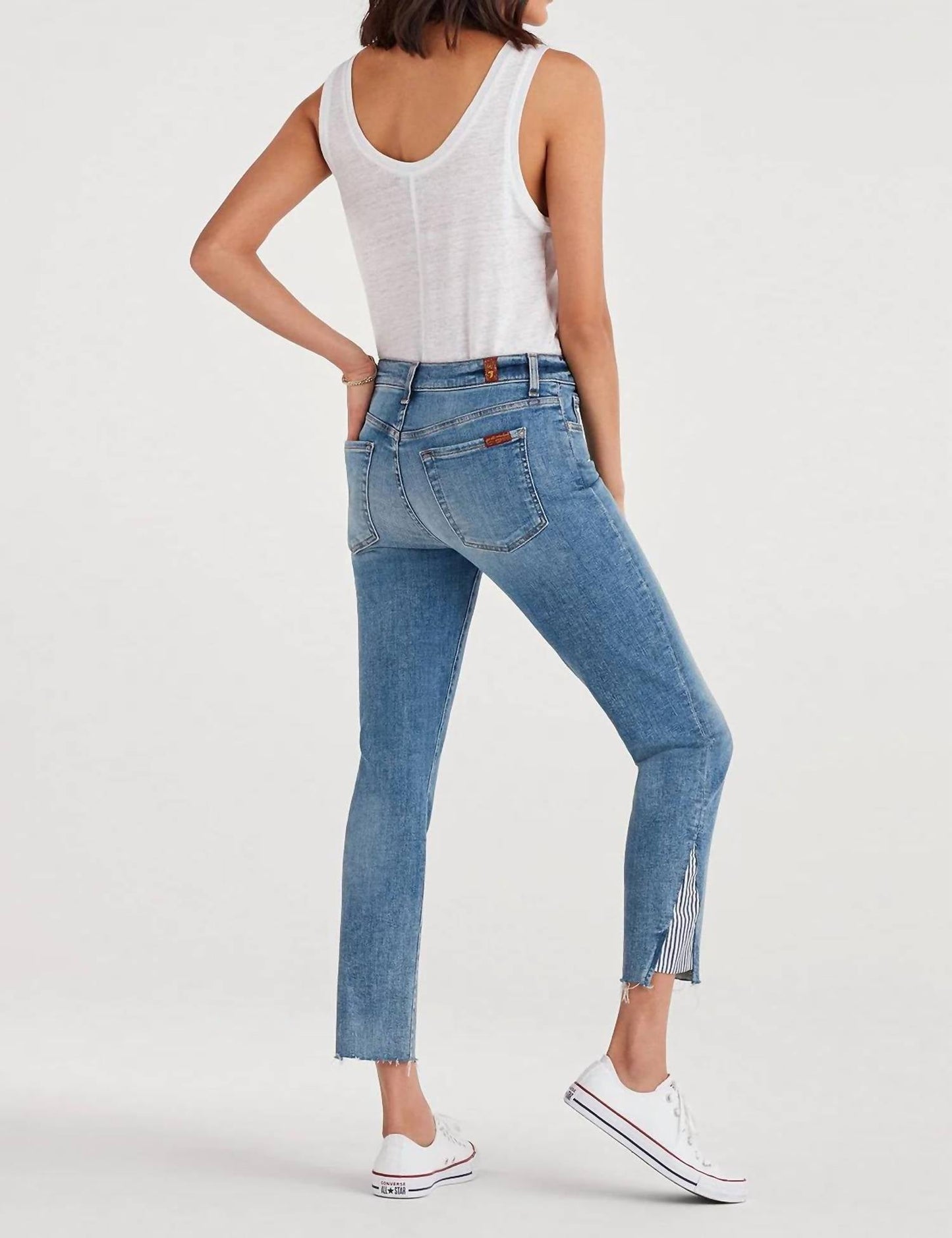 7 For All Mankind - ANKLE SKINNY STRIPE KICK JEAN