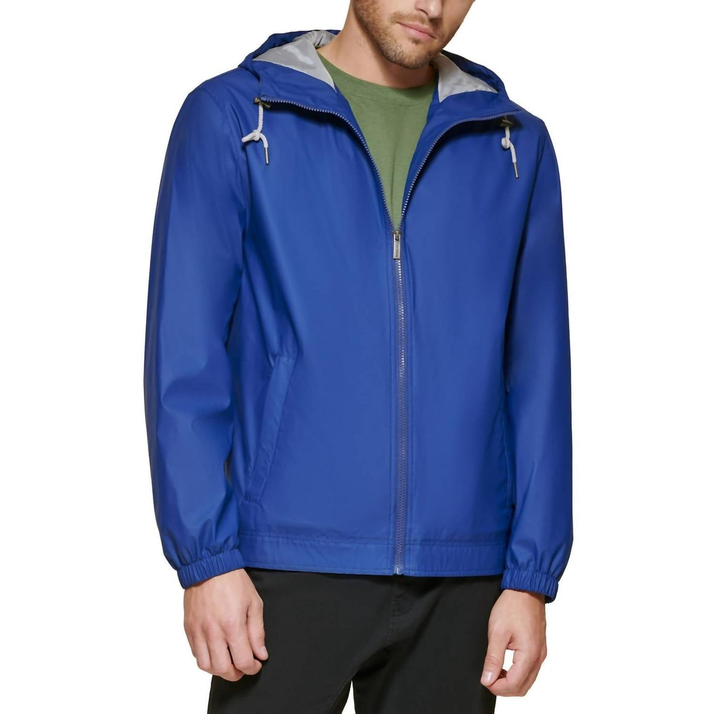 Club Room - Rubberized Rain Hoodie/windbreaker Jacket