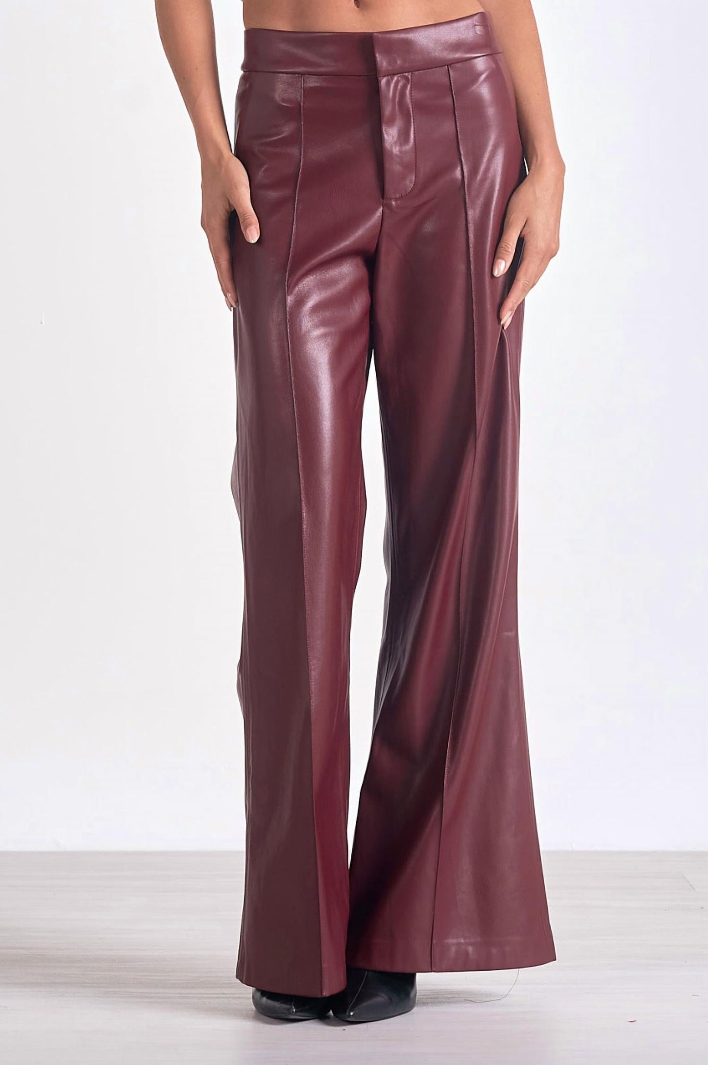 Elan - Faux Leather Wide Leg Pant