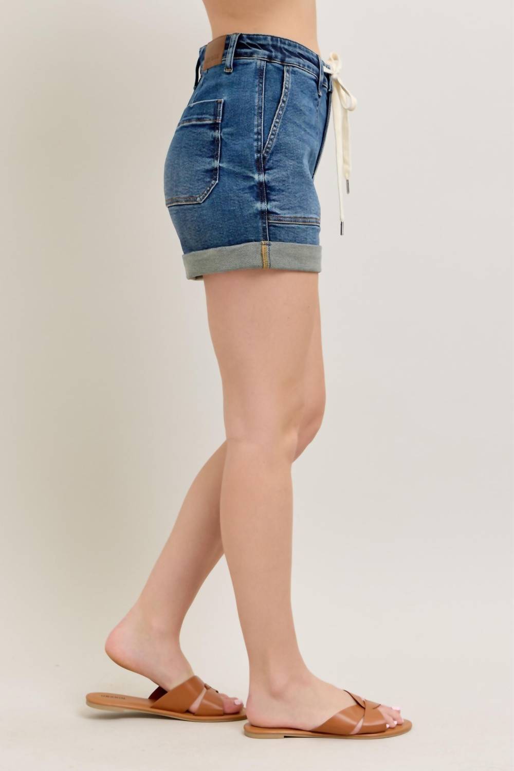 Judy Blue - High Waist Cuffed Jogger Denim Short