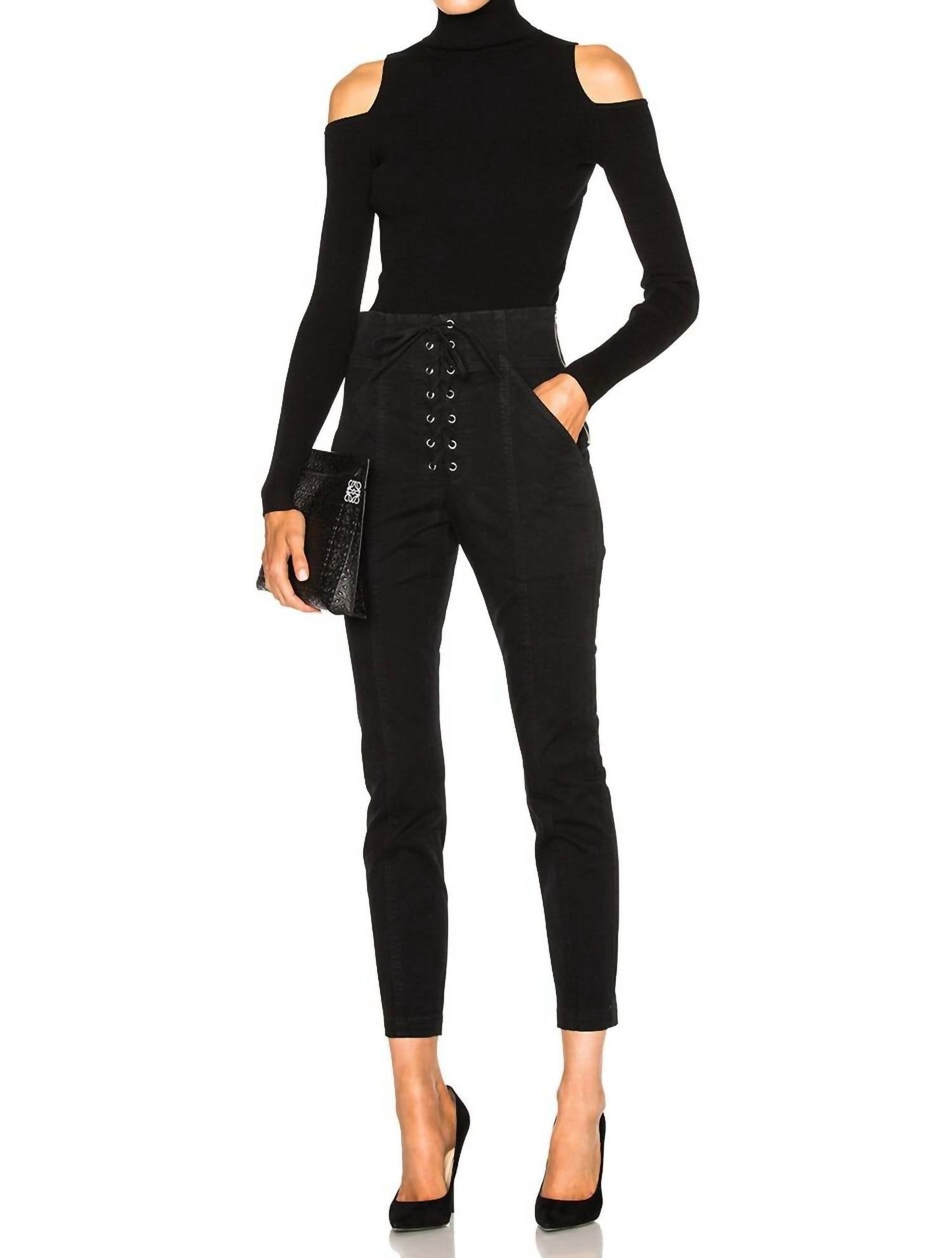 A.L.C. - High Waisted Lace Up Ankle Pant