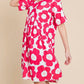 Trendsi - Bombom Flower Print Ruched Dress