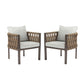 2 Pieces Outdoor Metal Patio Club Chair with Cushions