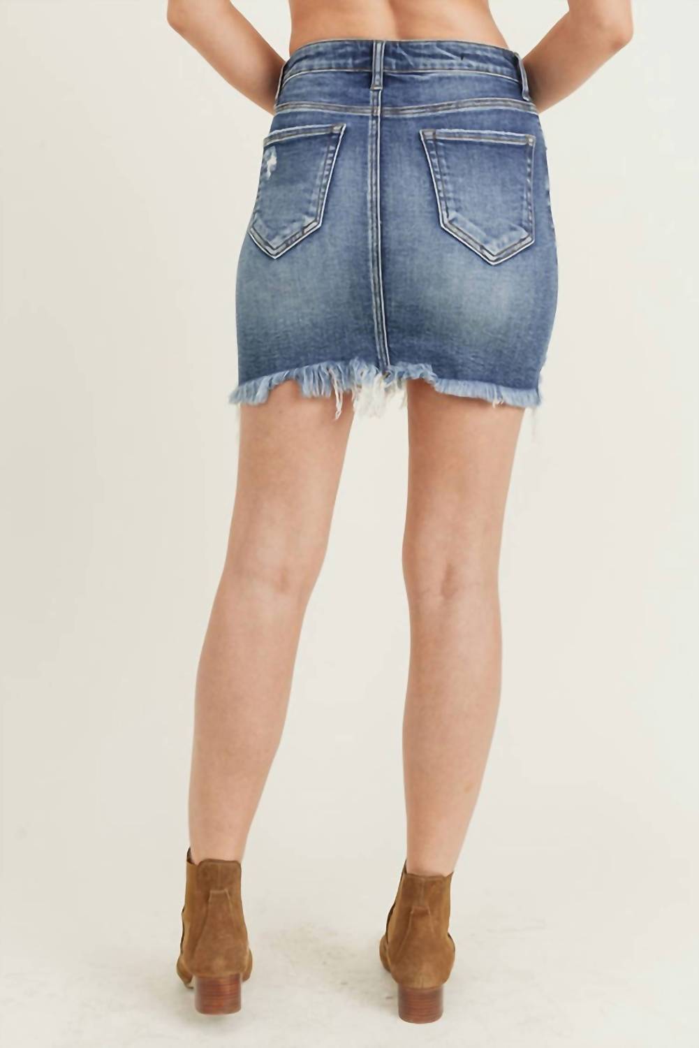 Risen - Distressed Mini Skirts