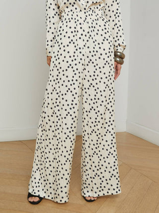 L'Agence - Lillian Polka Dot Wide Leg Pant