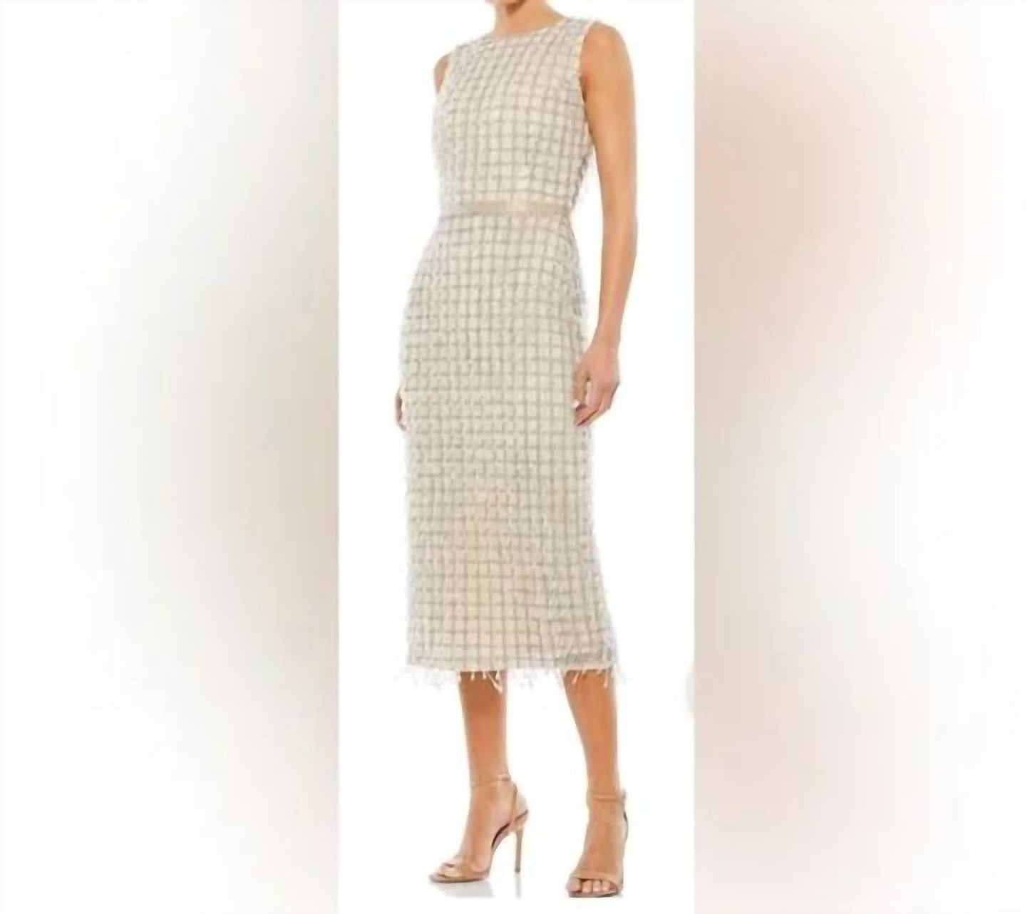 Mac Duggal - Sleeveless High Neck Beaded Mini Sheath Dress