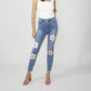 Frank Lyman - Floral Embroidered Skinny Jeans