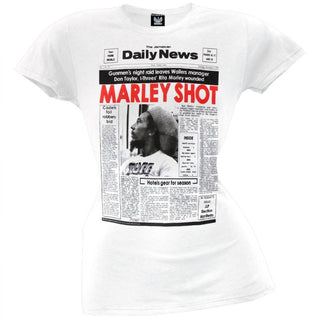 Bob Marley - Teen's Marley Shot Newspaper Headline T-shirt