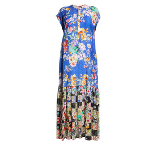 Johnny Was - SKY FLOWER ALBA FLOUNCE RUFFLED MAXI SLIP DRESS