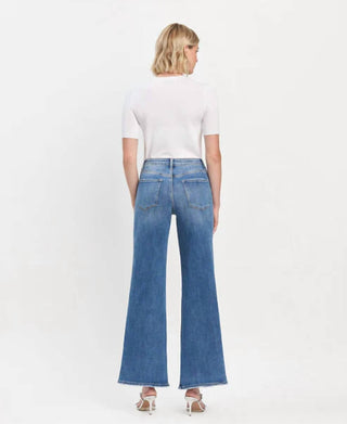 Vervet By Flying Monkey - High Rise Trouser Wide Leg Jeans