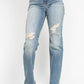Judy Blue - High Waist Dad Straight With Harsh Tint & Destroyed