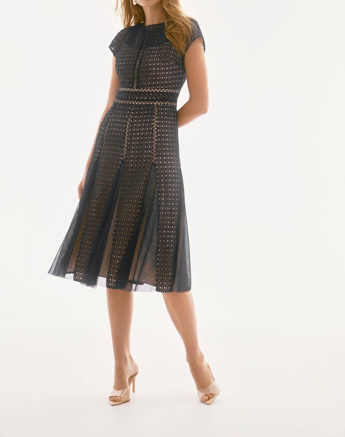 Joseph Ribkoff - Guipure Lace Midi Fit And Flare Dress