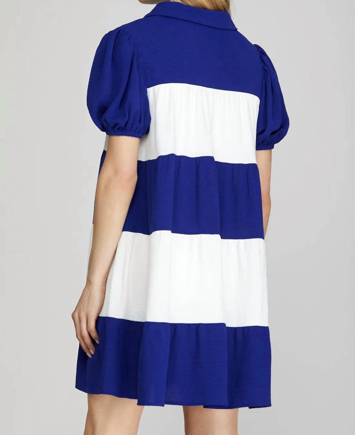 She + Sky - Color Block Tiered Dress