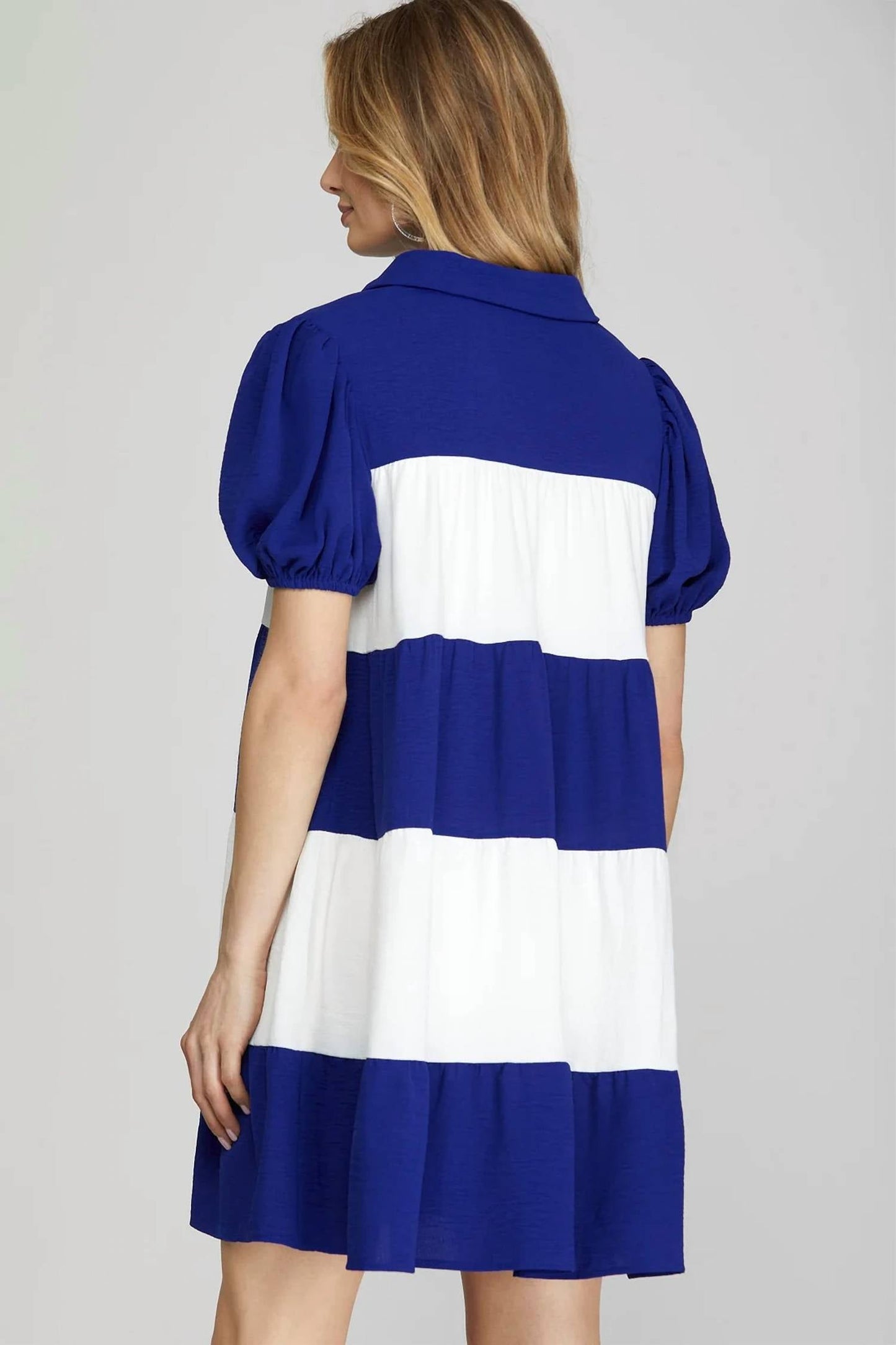 She + Sky - Color Block Tiered Dress