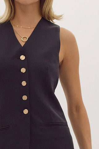 Entro - Button Up V-neck Vest