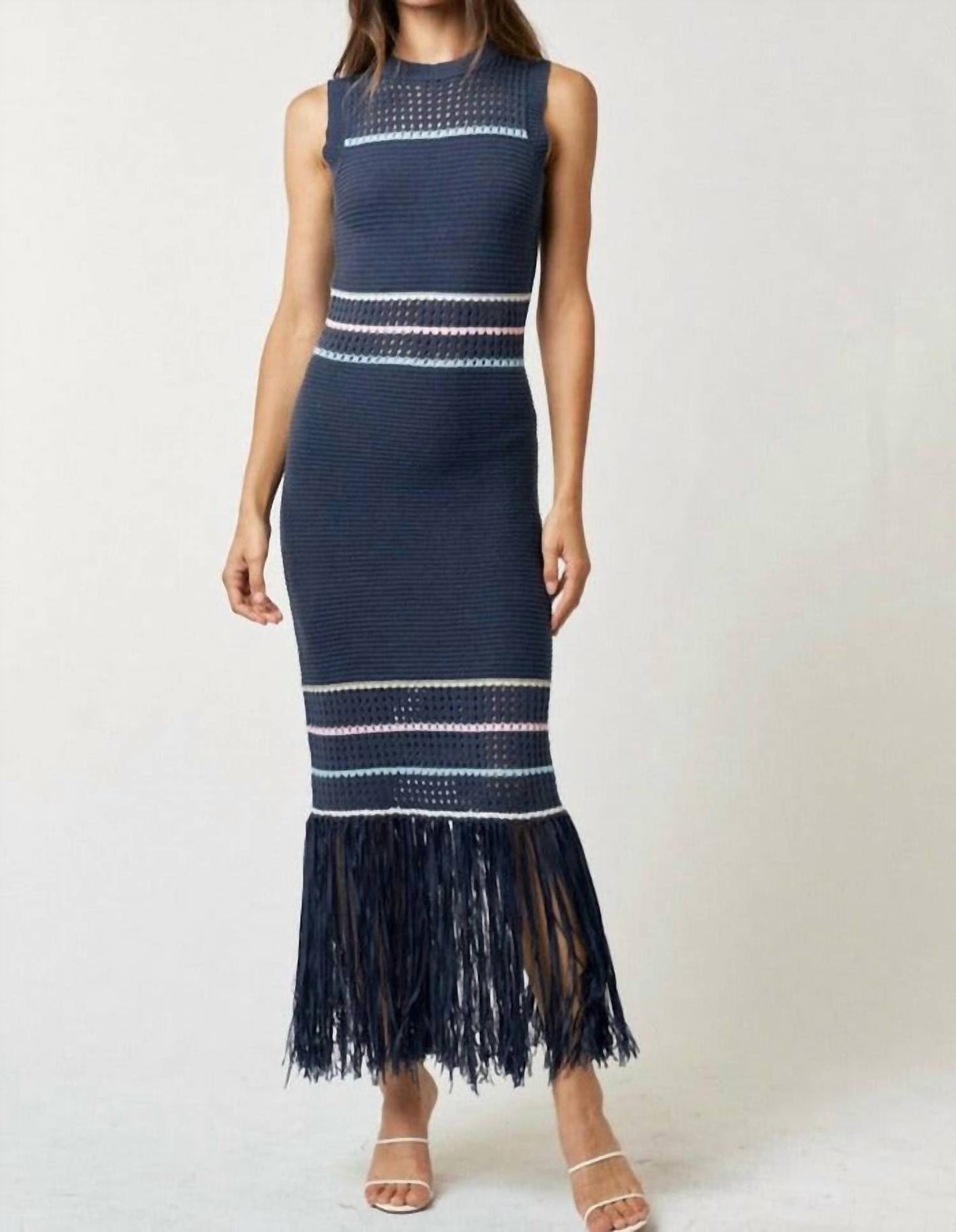 Lalavon - Striped Knit Maxi Dress