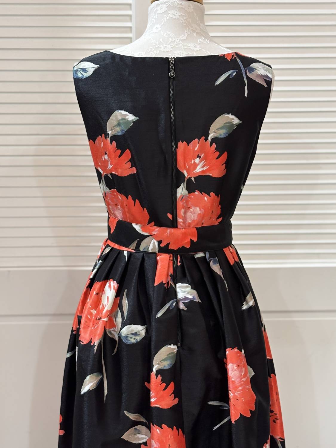 Samuel Dong - Printed Flowers Zip Up Dress