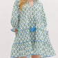 Entro - Tiered Scalloped Floral Mini Dress