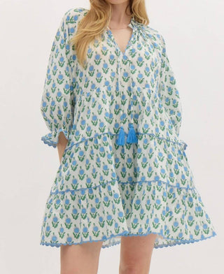 Entro - Tiered Scalloped Floral Mini Dress