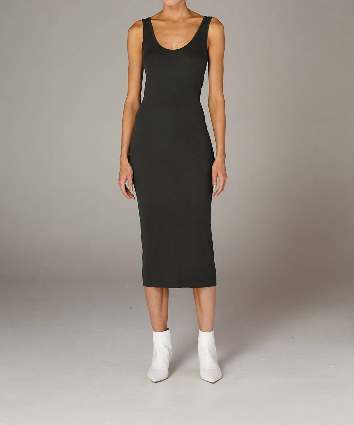 Enza Costa - SILK RIB TANK MIDI DRESS