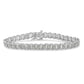 10k White Gold 2 cttw Diamond Fan-Shaped Link Tennis Bracelet (I-J Clarity, I3 Color) - Size 7.25"