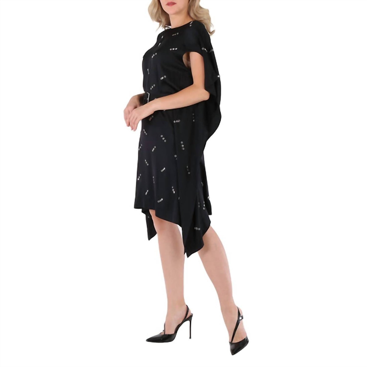 Burberry - Antonina Embellished Asymmetric Belted Silk Dress
