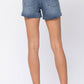 Judy Blue - Mid Rise Half Cuffed Jean Shorts