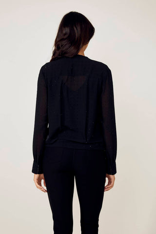 Frank Lyman - Bejweled V-neck Woven Blouse