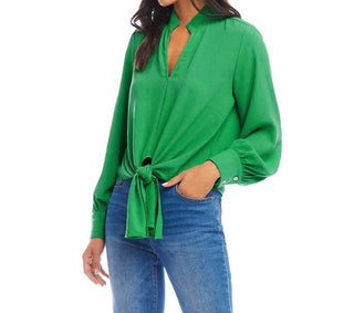Karen Kane - Long Sleeve Tie-Front Top