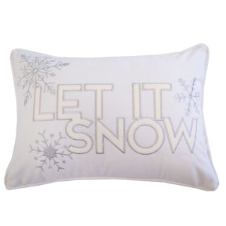 Ivory White “Let It Snow” Lumbar Pillow – 14x20"