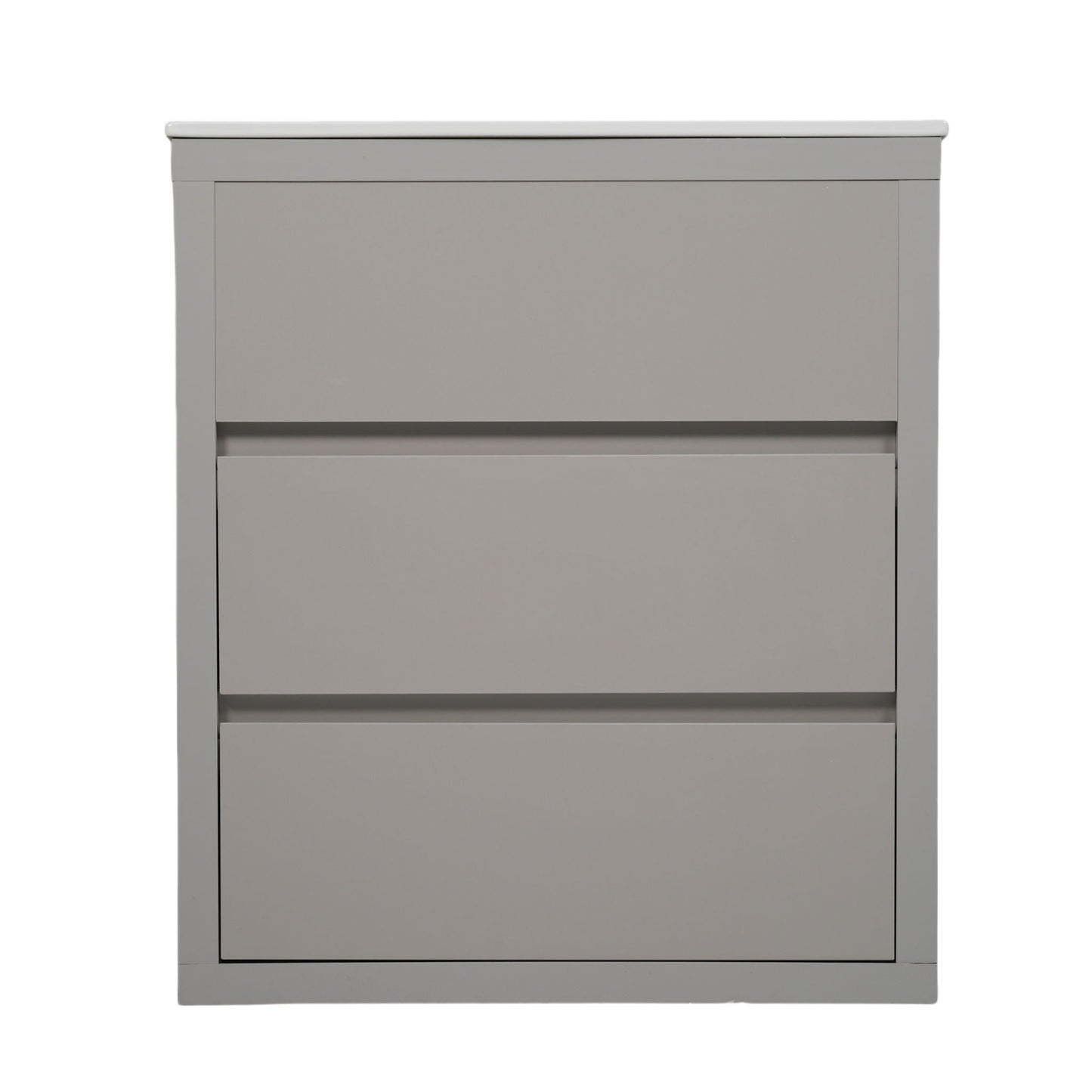 Freestanding Bathroom Vanity With Ceramic Sink, 2 Full Extension Drawers