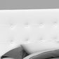 Queen Size Headboard Only Upholstered Leather Look - White