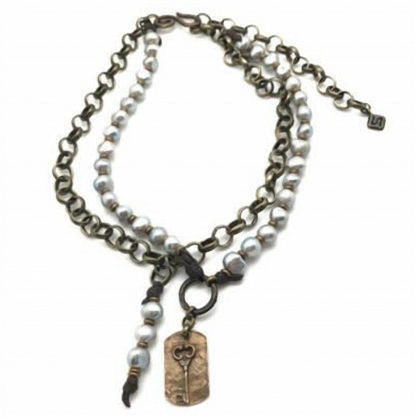 Embrazio - Bronze and Baroque Pearl Double-Strand Necklace