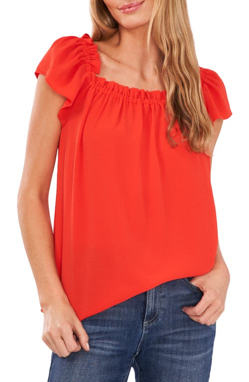 cece-square-neck-blouse-poppy-red