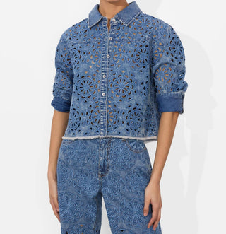 Alice + Olivia - Finely Cropped Oversized Shirt