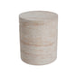 Modern Concrete Side Table With Travertine, Indoor / Outdoor Use - Beige