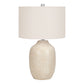 Contemporary 26"h Cream Ceramic Table Lamp with Ivory Shade