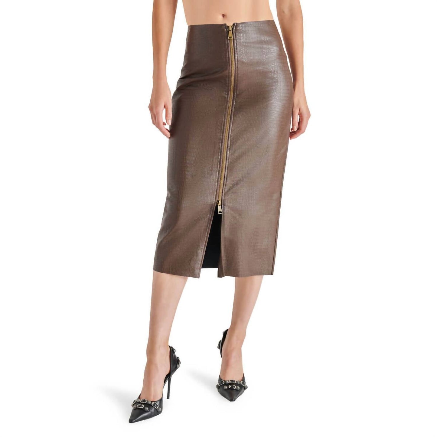 Steve Madden - Hayes Faux Leather Midi Skirt