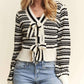 Trendsi - Adora Bow Tie Stripe Sweater Top