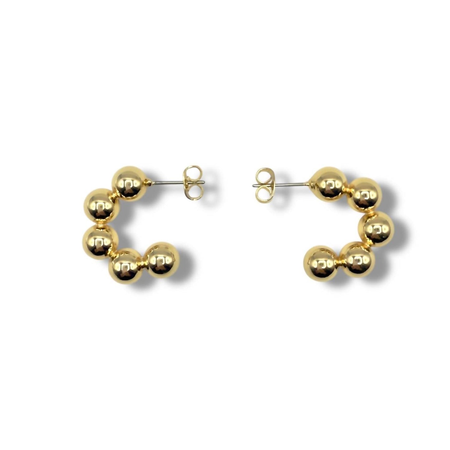Jagged Halo Jewelry - Women's Orbit Bead Hoop Earrings
